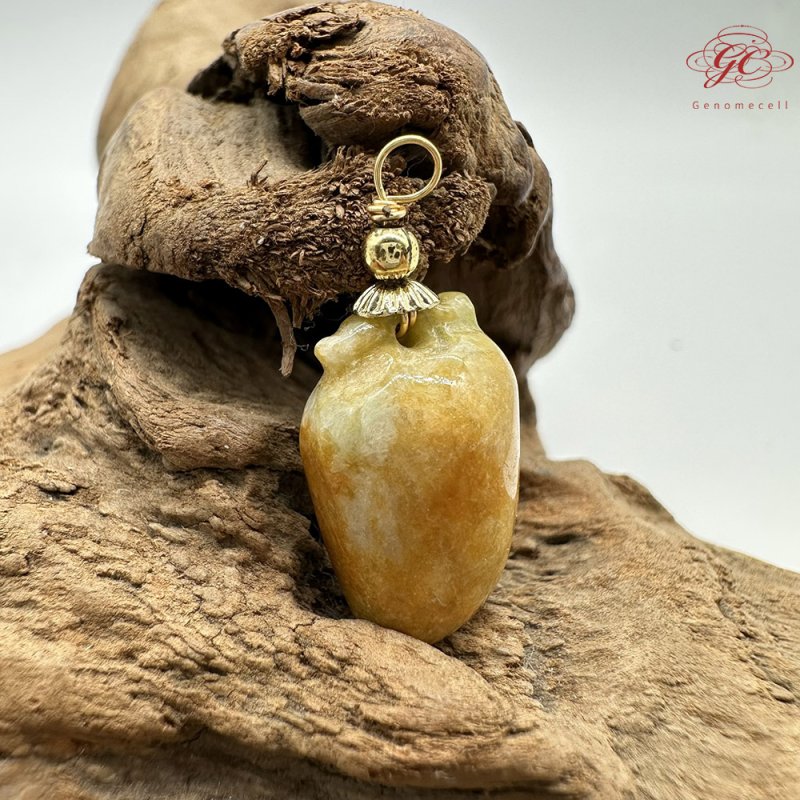 【肌容雪】天然緬甸A貨黃翡福瓜吊墜 編號73